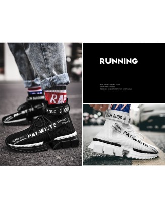 Fashion High Top Sock Breathable Casual Men Shoes 2021 New Man Sneakers Black and White Soft Lightweight Big Size Zapatos Hombre